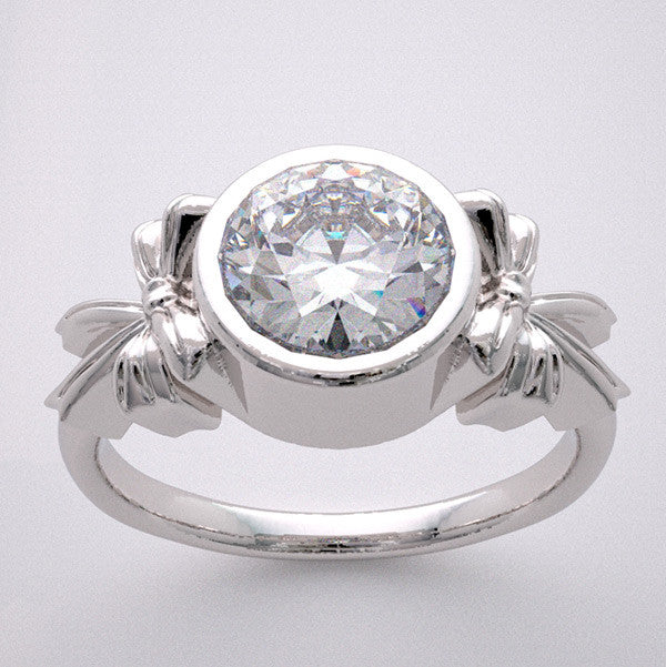 BOW DESIGN ENGAGEMENT RING SETTING LOVE IS FOREVER