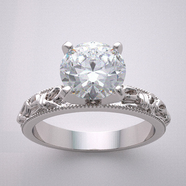 ROMANTIC ENGAGEMENT RING SETTING VINTAGE BOW KNOT DESIGN