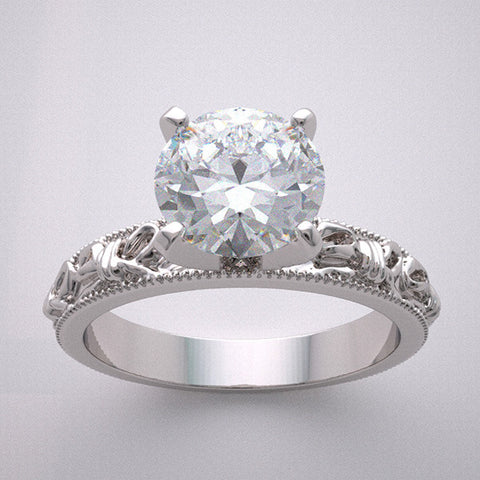 ROMANTIC ENGAGEMENT RING SETTING VINTAGE BOW KNOT DESIGN