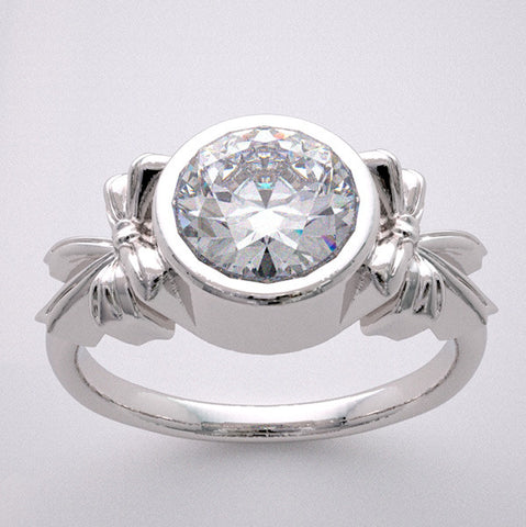 BOW DESIGN ENGAGEMENT RING SETTING LOVE IS FOREVER