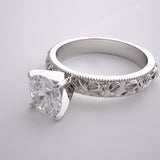 ROMANTIC ENGAGEMENT RING SETTING VINTAGE BOW KNOT DESIGN